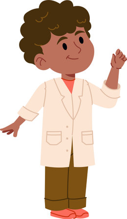 Young Scientist in Lab Coatのイラスト素材