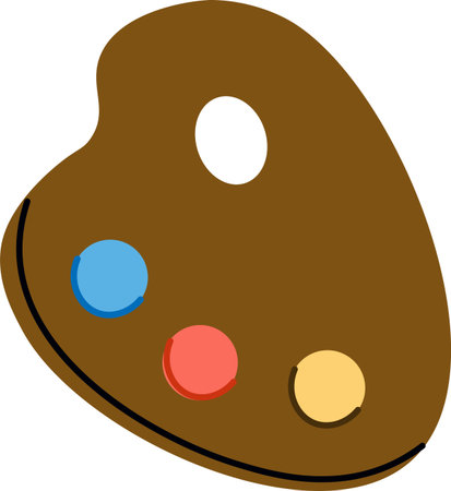 Artist Palette with Paint Blobsのイラスト素材