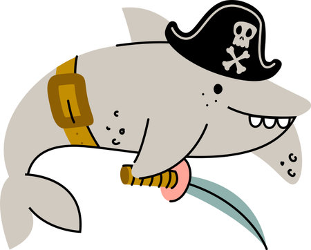 Pirate Shark with Swordのイラスト素材