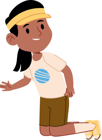 Smiling Child in Sportswearのイラスト素材