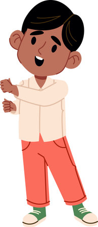 Smiling Boy in Casual Outfitのイラスト素材