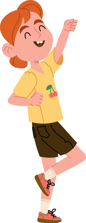 Joyful Child Girl Celebratingのイラスト素材