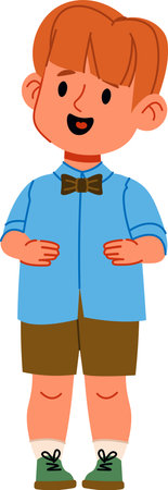 Cheerful Boy in Casual Outfitのイラスト素材
