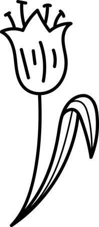 Tulip with Curved Stemのイラスト素材