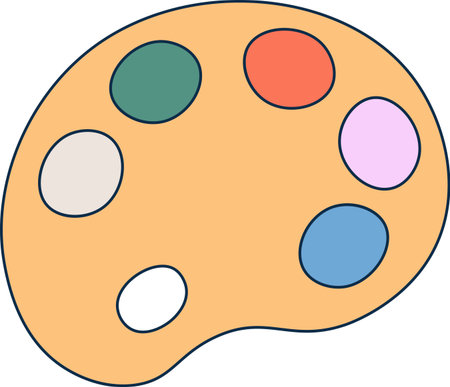Artist Palette with Paint Blobsのイラスト素材