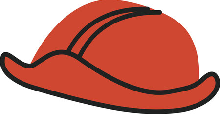 Firefighter Helmet with Black Outlineのイラスト素材