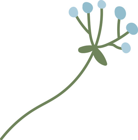 Floral Stem Drawingのイラスト素材