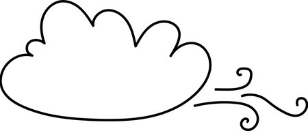 Cloud Blowing Wind Doodleのイラスト素材