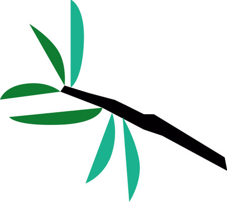 Paper Cut Bamboo Branchのイラスト素材