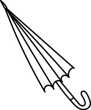 Closed Umbrella Line Drawingのイラスト素材