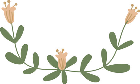 Floral Garland with Leavesのイラスト素材