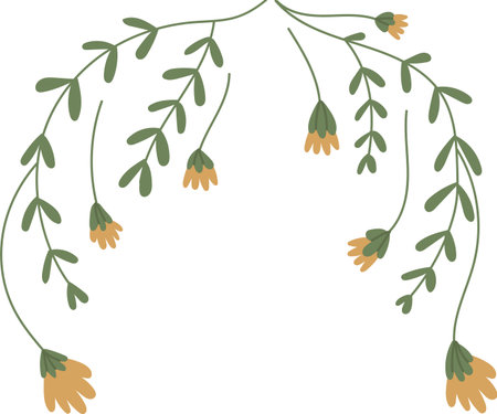 Floral Arch with Hanging Bloomsのイラスト素材