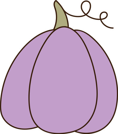Cartoon Pumpkin with Curly Stemのイラスト素材