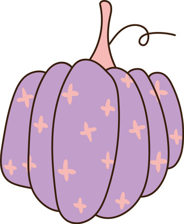 Groovy Pumpkin with Cross Patternsのイラスト素材