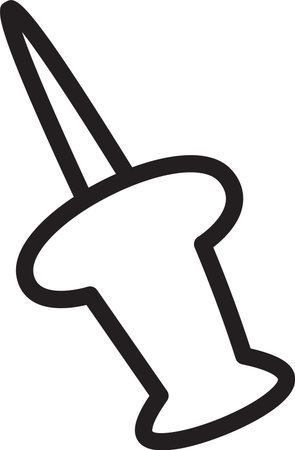 Outline of a Push Pinのイラスト素材