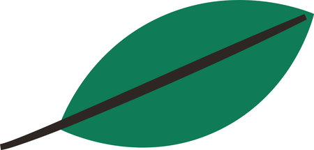 Flat Leaf with Stemのイラスト素材