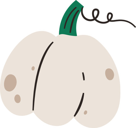 Abstract Pumpkin with Curved Stemのイラスト素材
