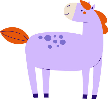 Playful Cartoon Horse with Spotsのイラスト素材
