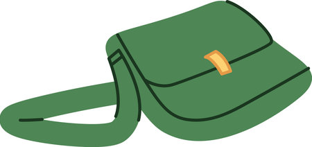 Cartoon Messenger Bag with Strapのイラスト素材