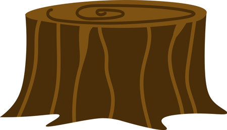 Cartoon Tree Stump with Ringsのイラスト素材