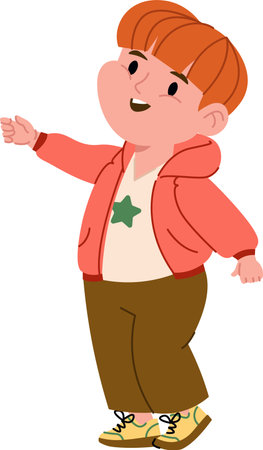 Cheerful Boy in Casual Outfitのイラスト素材