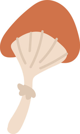 Cartoon Mushroom with Simple Linesのイラスト素材