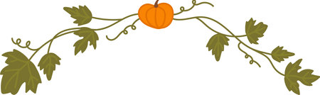 Pumpkin Vine Borderのイラスト素材