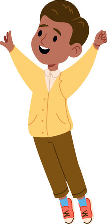 Joyful Boy Jumpingのイラスト素材