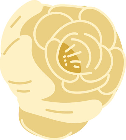 Floral Bud Outline Drawingのイラスト素材