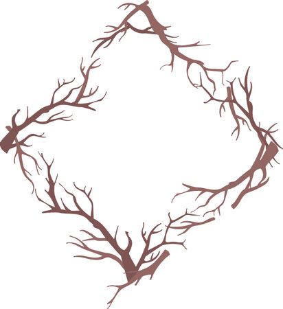 Dry Bare Branches Square Frameのイラスト素材