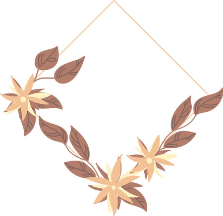 Square Wedding Floral Frameのイラスト素材