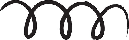 Curved Hand-Drawn Spiral Lineのイラスト素材