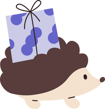 Hedgehog Carrying Gift Boxのイラスト素材