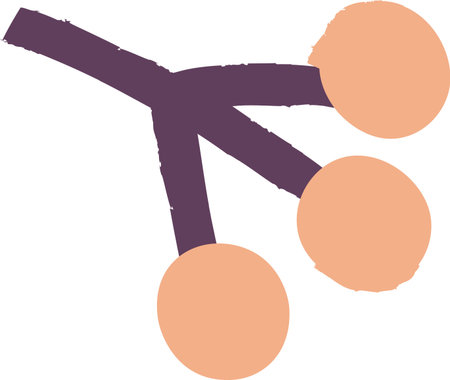 Pencil Crayon Abstract Branch with Round Berriesのイラスト素材