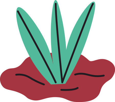Cartoon Plant in Soilのイラスト素材