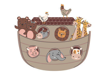 Noahs Ark Animal Friendsのイラスト素材