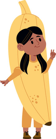Girl in Banana Costumeのイラスト素材