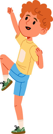 Joyful Boy Jumpingのイラスト素材