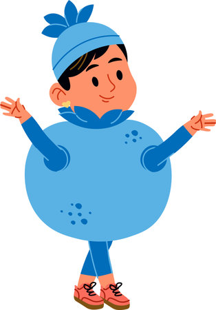 Boy in Blueberry Costumeのイラスト素材