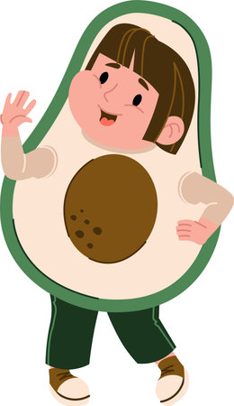 Child in Avocado Costumeのイラスト素材