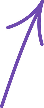 Curved Arrow Sketchのイラスト素材