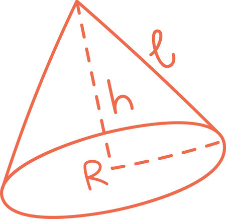 Geometric Cone Diagram with Labelsのイラスト素材