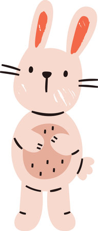 Crayon Cartoon Bunnyのイラスト素材