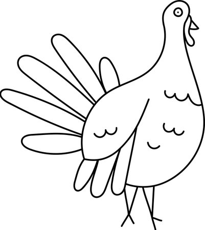 Turkey Thanksgiving Doodleのイラスト素材