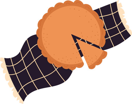 Pie on Checkered Clothのイラスト素材
