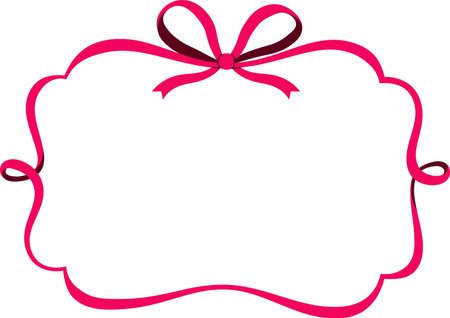 Vintage Ribbon Frame with Bowのイラスト素材