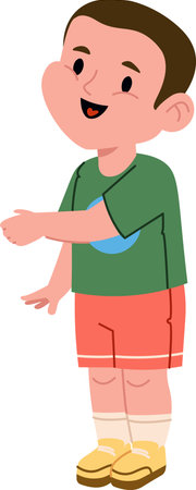 Smiling Child in Casual Outfitのイラスト素材