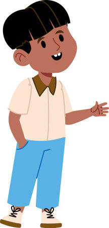 Smiling Boy in Casual Outfitのイラスト素材