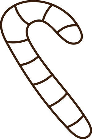 Striped Candy Cane Outlineのイラスト素材