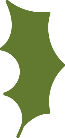Stylized Holly Leaf Silhouetteのイラスト素材